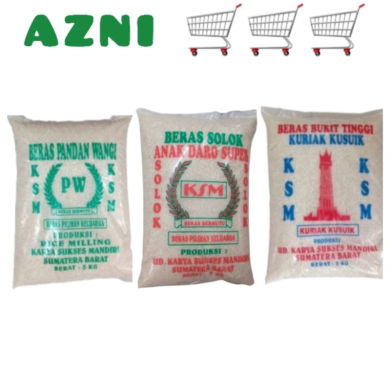 

[AZNI] BERAS KSM 5 KG - Anak Daro/ Pandan Wangi/ Kuriak Kusuik