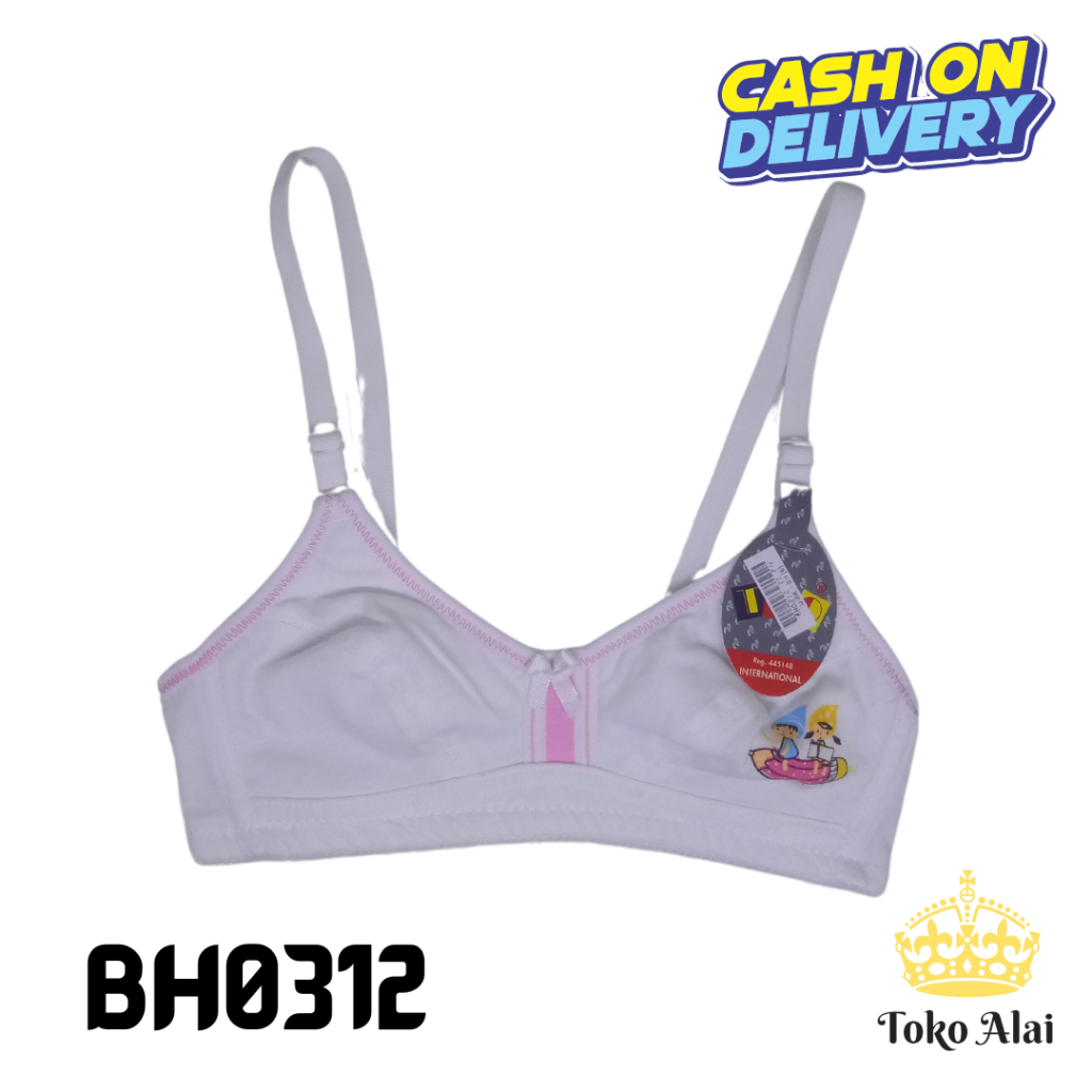 Bra Remaja Pelajar BH Sport import Motif BRA Sport Putih Polos ELENA 4019 BH0312