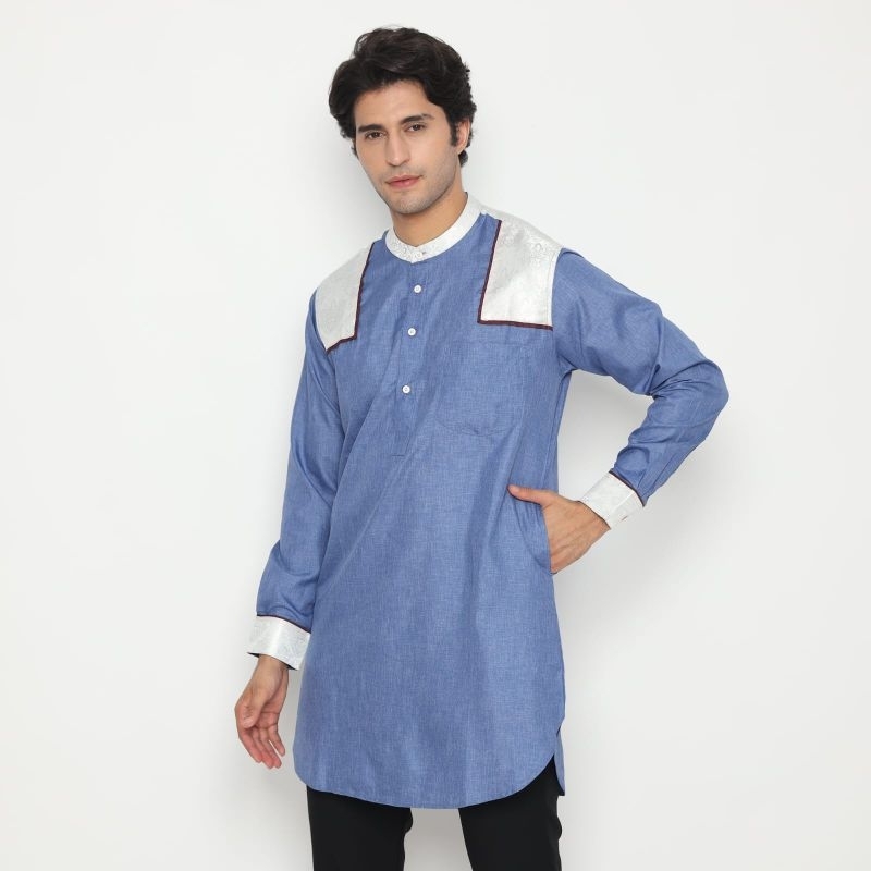 Kurta kombinasi Jaquard Mezzanin Lengan Panjang