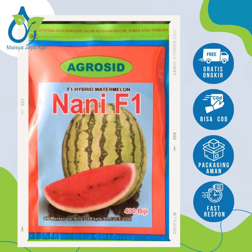 Benih Semangka Nani F1 Isi 400 Butir - Agrosid