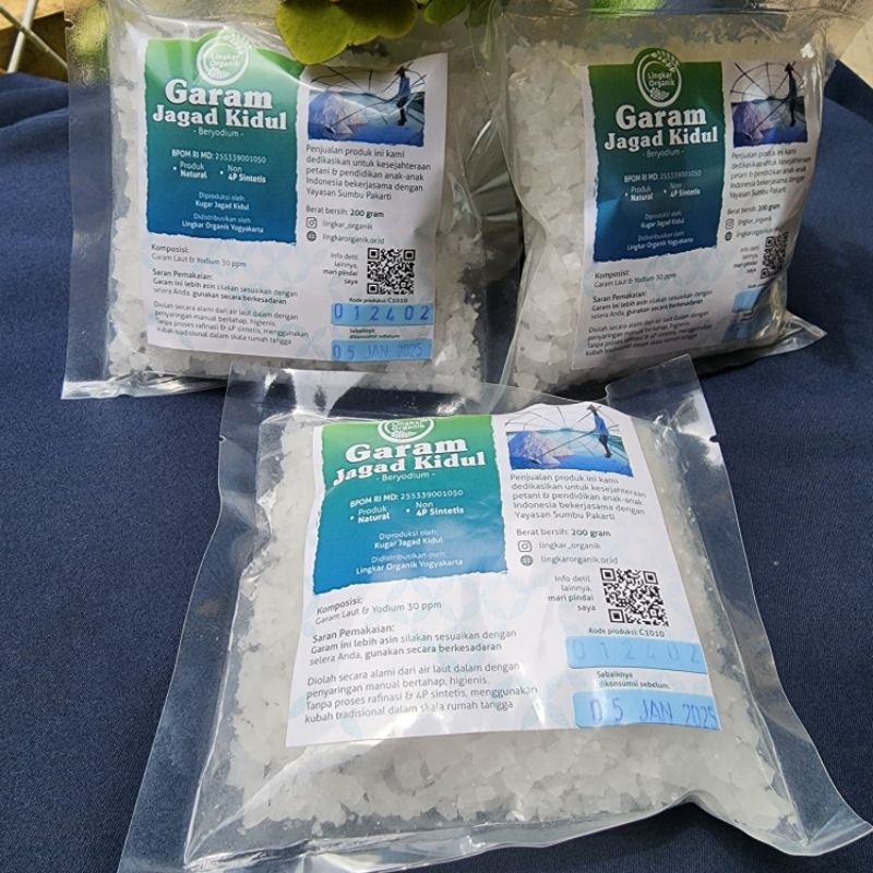 

Garam Laut Beryodium Lingkar Organik 200 gr Sea Salt Garam Kasar
