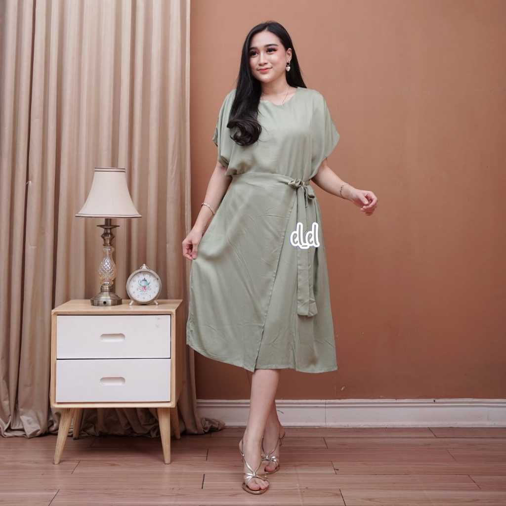 Dress Casual Wanita / Dress Rayon Twill / Dress Ikat / Dress Kantor / Dress wanita Korea