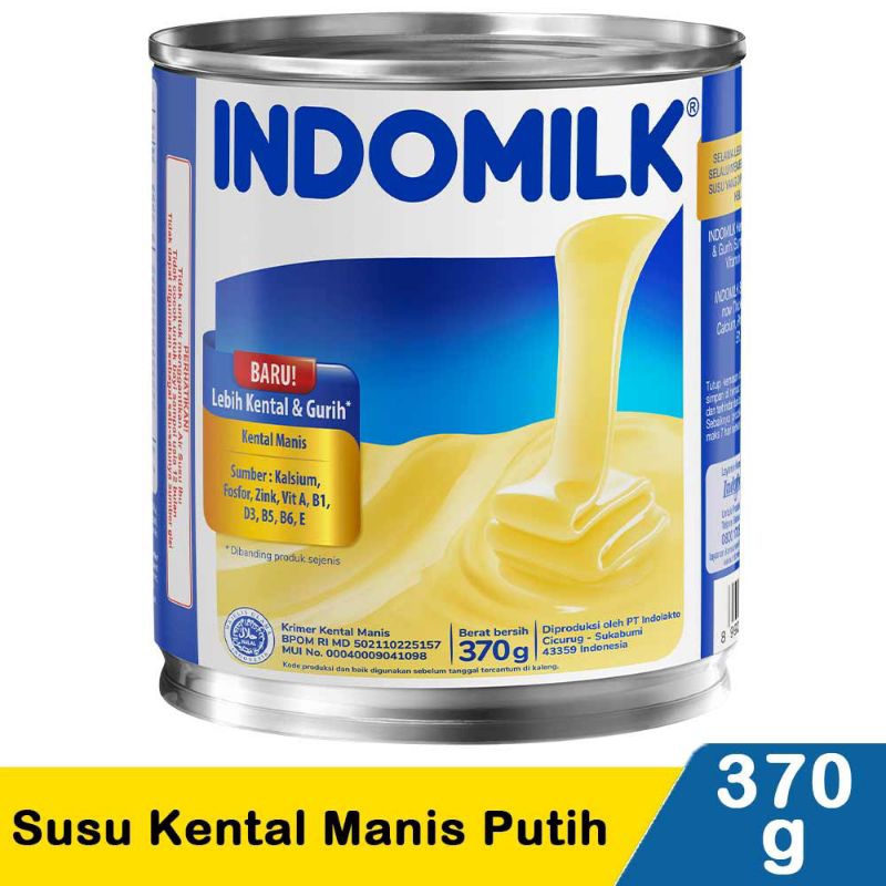 

Susu Indomilk Susu Kental Manis Putih / Cokelat 370gram