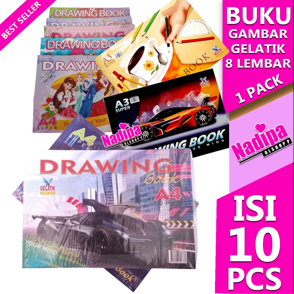 

BUKU GAMBAR GELATIK A4/A3, 1 PACK ISI 10 NADIPA OLSHOPP
