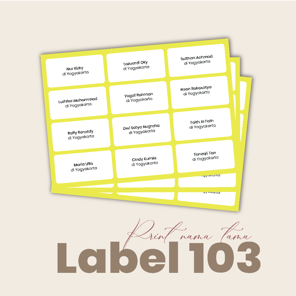 

Label Undangan 103 | Cetak Label Undangan | Cetak Label Nama | Stiker