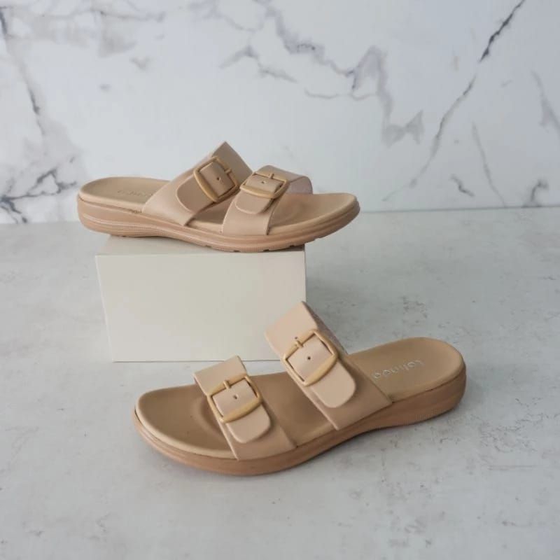 Lolinda Sandal Slop Wanita KoKop Gesper Sandal flat LIn 882