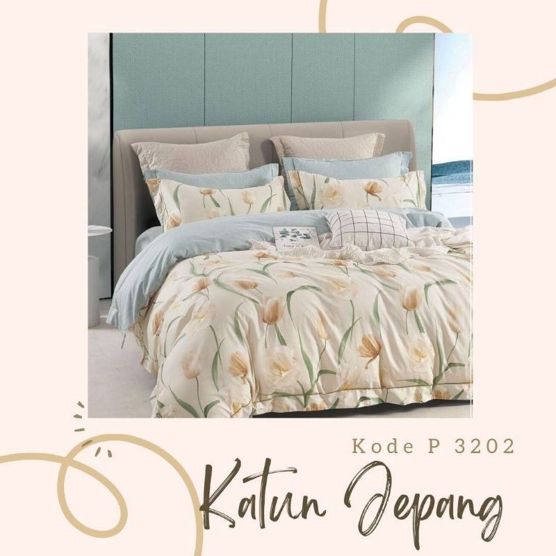 Sprei Katun Jepang P-3202 / Sprei Premium / Sprei King Rabbit