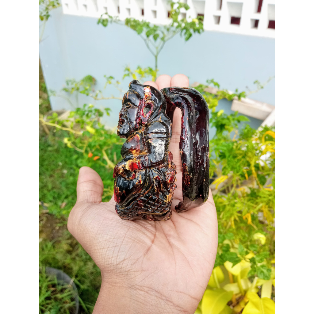 Gelang Akar Bahar Merah Asli Ukir Eyang Semar