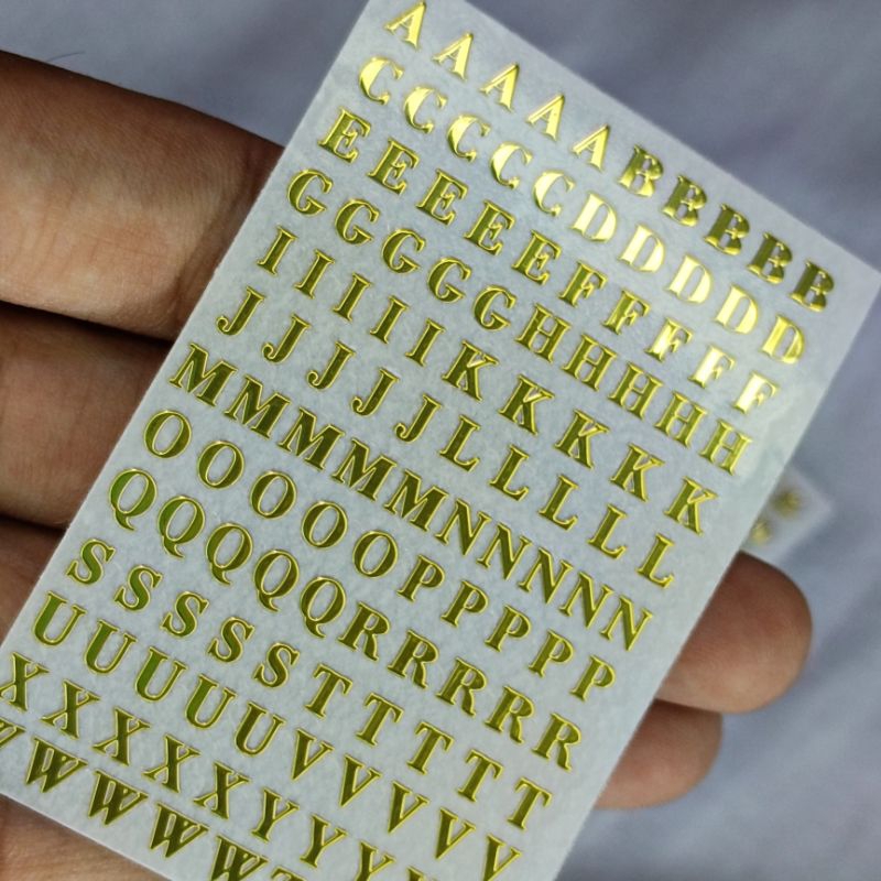 Stiker Dekorasi Huruf Alfabet Abjad A-Z Kapital - Stazionario Huruf besar