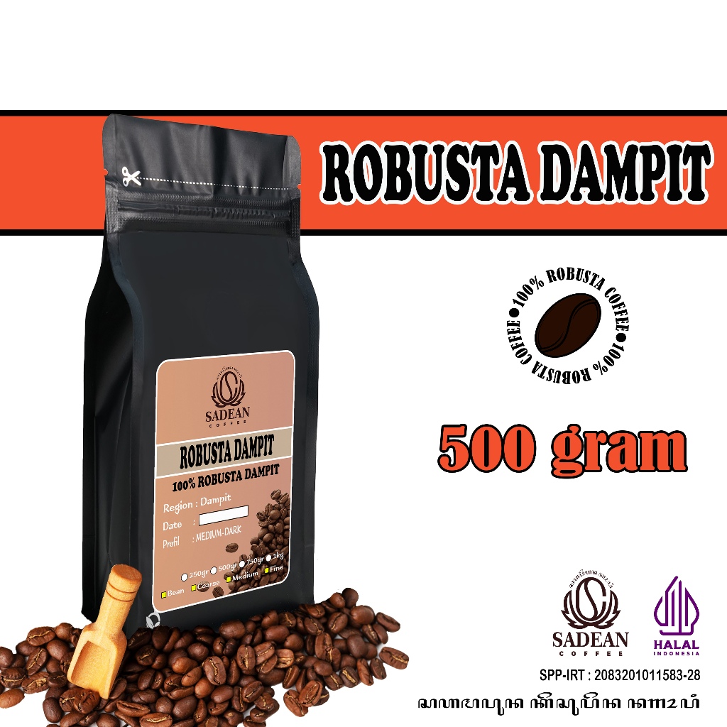 

Kopi Robusta Dampit 100% Robusta Dampit 500gr / Biji Kopi Bubuk Robusta Dampit 500 gram
