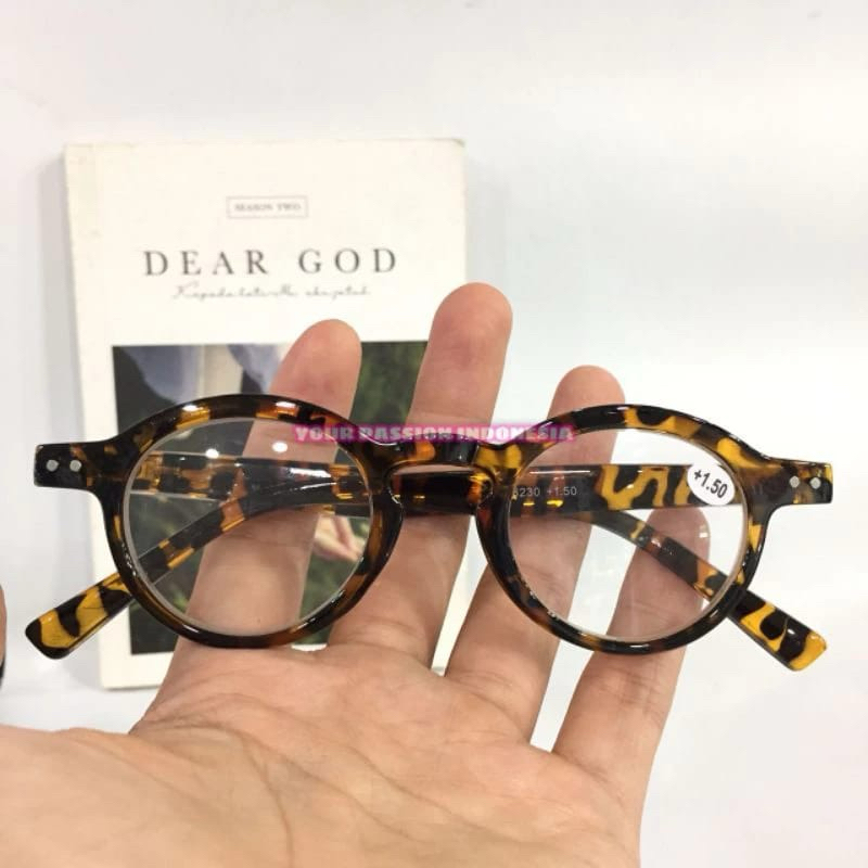 18230 Kacamata Minus Bulat -0.50 sd -6.00 Kacamata Minus Cowok Cewek Tangkai Per