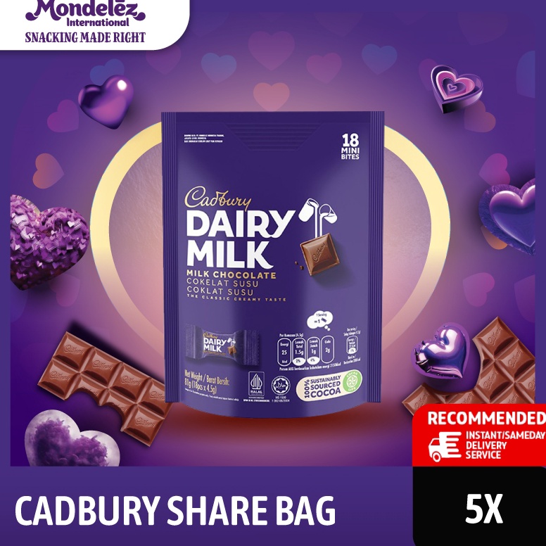 

Wow banget Cadbury Dairy Milk Cokelat Sharebag Isi 18 x 5