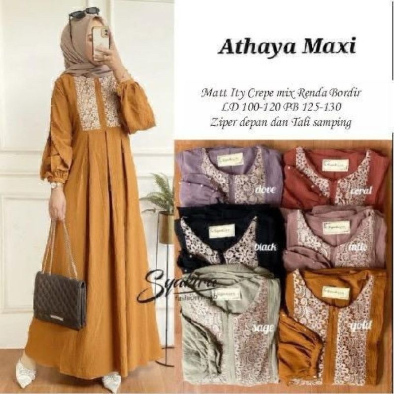 Gamis Athaya Brukat Cringkel Airflow Premium