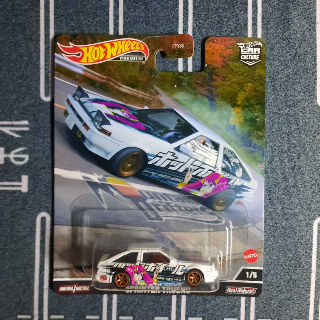 Hot Wheels Premium Mountain Drifters Toyota AE86 Sprinter Trueno Wibu Anime