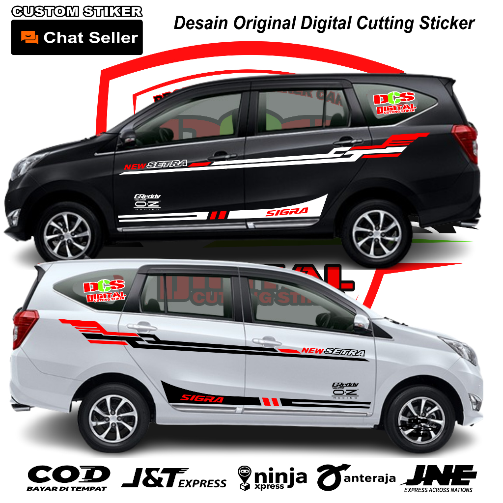 Stiker Mobil Sigra Cutting Stiker Mobil Daihatsu Sigra Striping Body Mobil Sigra Aksesoris Mobil Sig