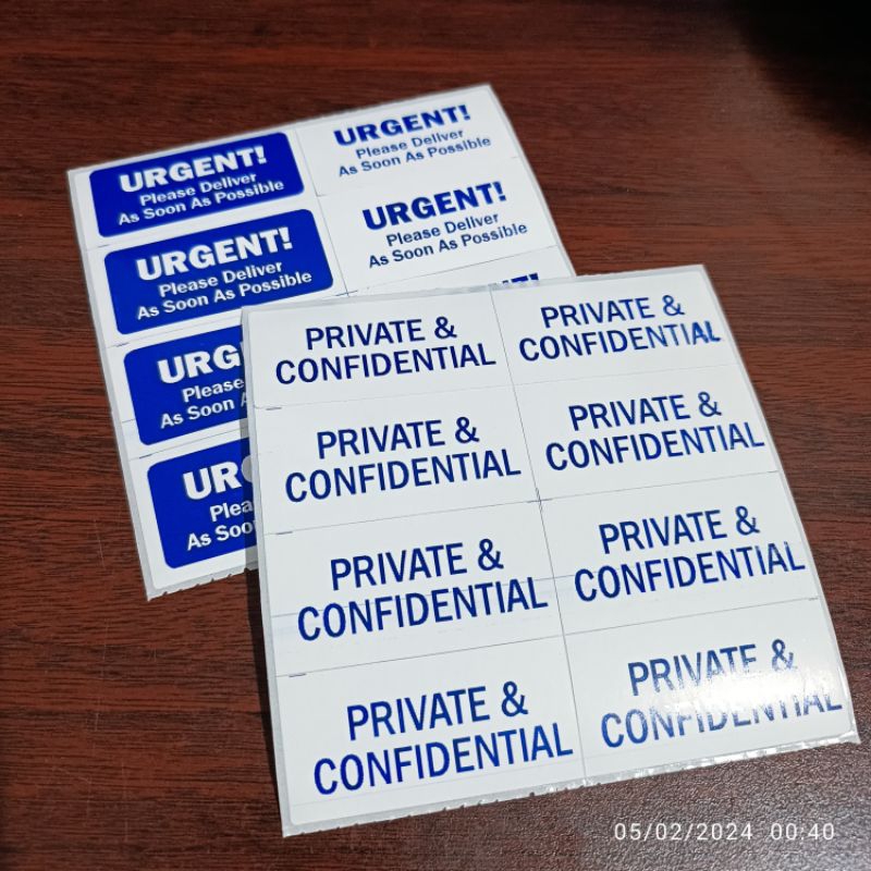 

Sticker Surat Penting Private Confidential Label Pengiriman Paket Urgent Cepat Sampai
