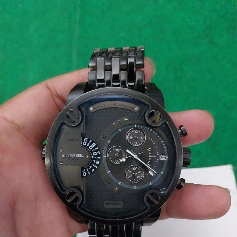 Jam Tangan original Diesel Dual time Chronograph big size preloved second bekas