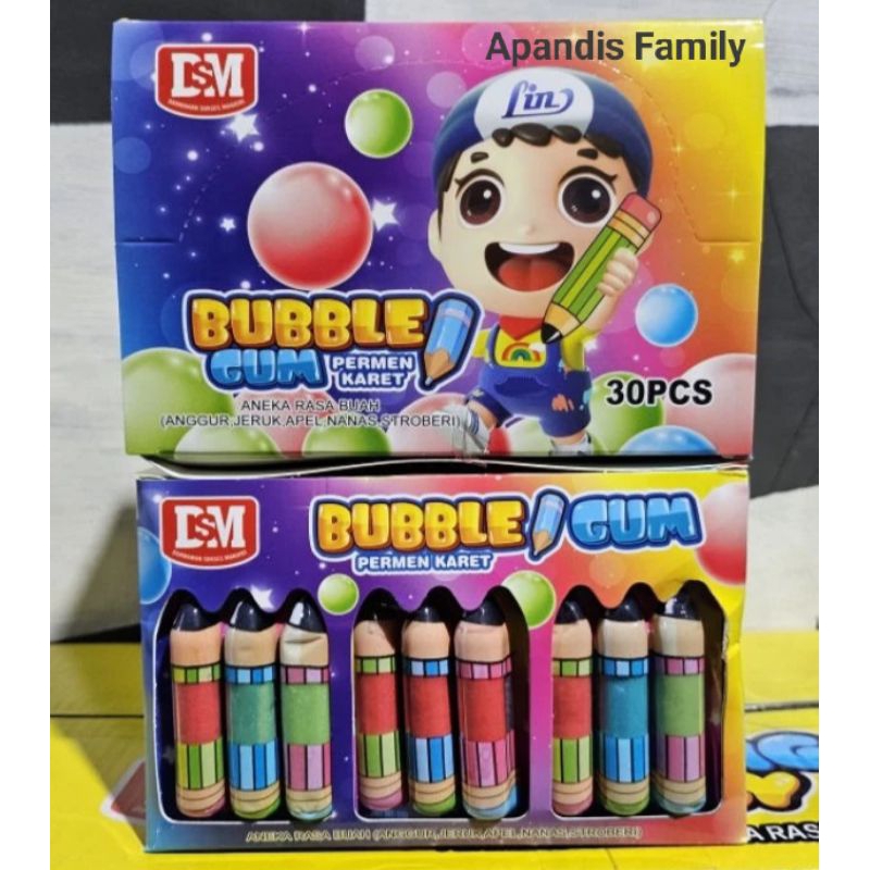 

Permen Karet Pensil BUBBLE GUM 10 Pcs