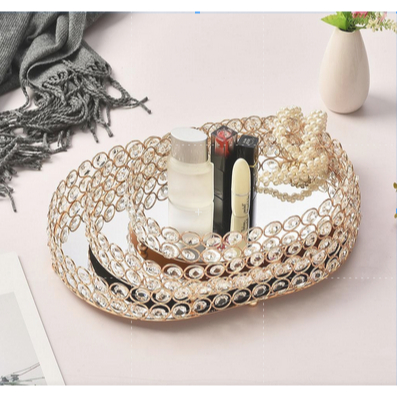 Tray Nampan Dulang Baki Kristal Luxury Premium Dan Tutup Akrilik