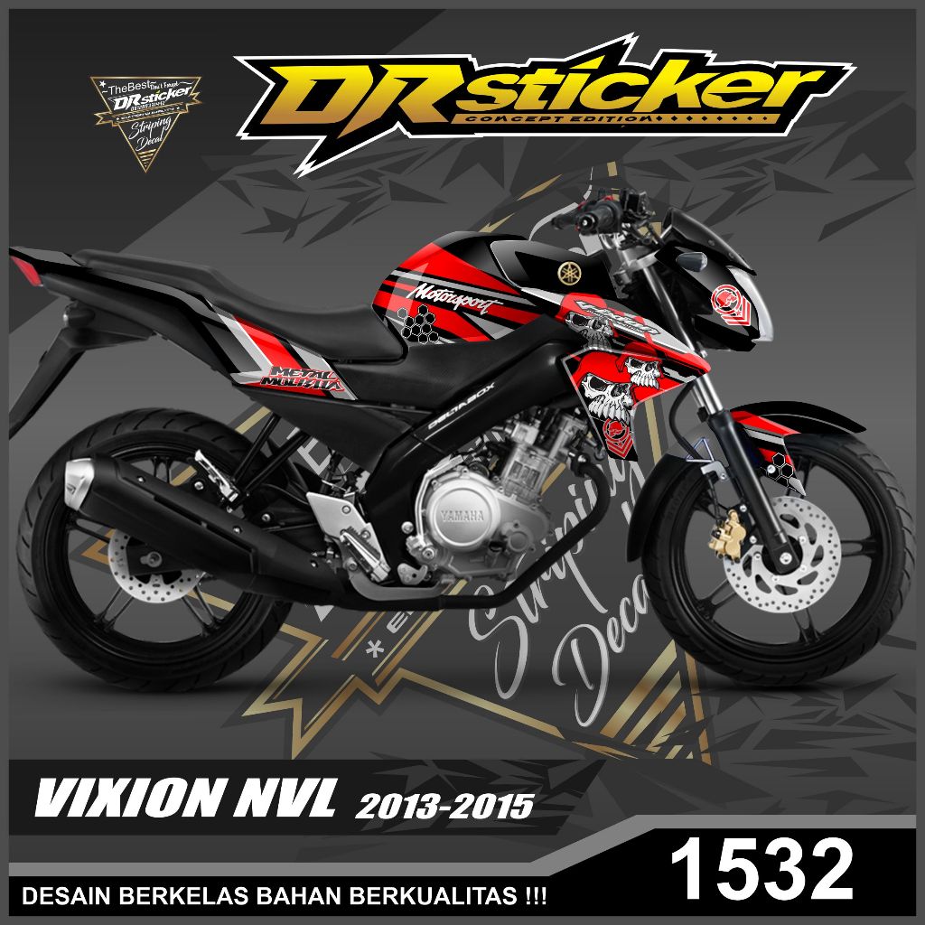 Stiker Decal motor Vixion Tengkorak - NVL KELUARAN 2012-2015