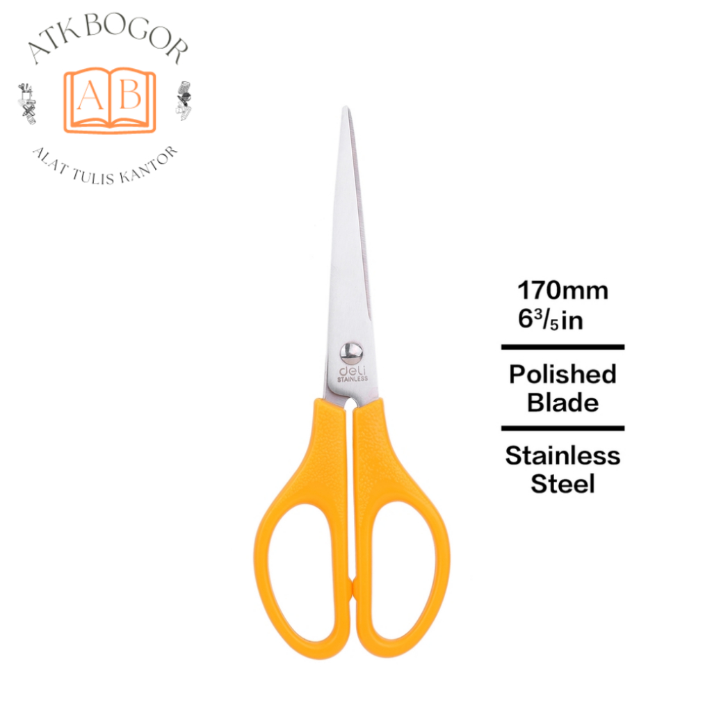 

Deli Gunting Sekolah Stainless Steel Kuat Tajam dan Tahan Karat 0603 Scissors Kuning