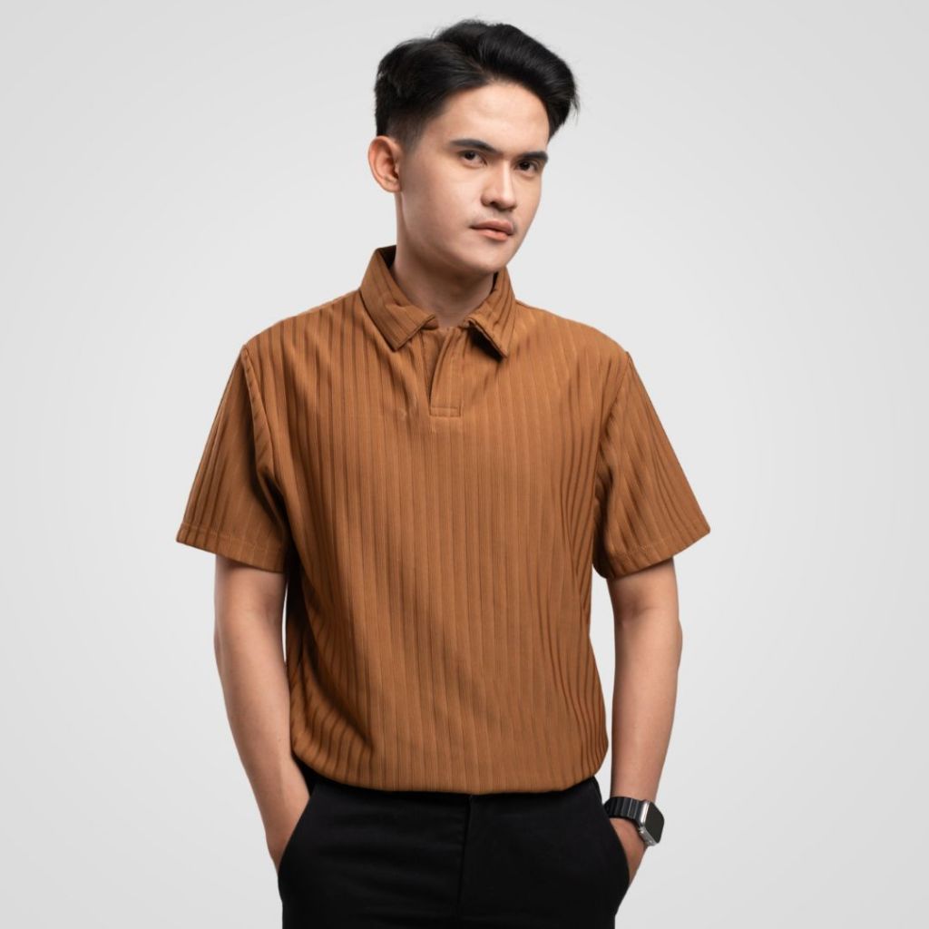 Bayezid Kaos Polo Pria Knit Lengan Pendek Mocca