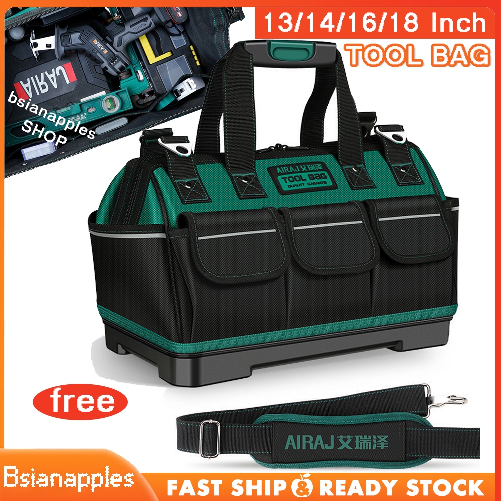 Tool Bag Waterproof Besar Tas Perkakas Kuat 13/14/16/18 Inch Kain Oxford Tebal Toolkit Tool Box