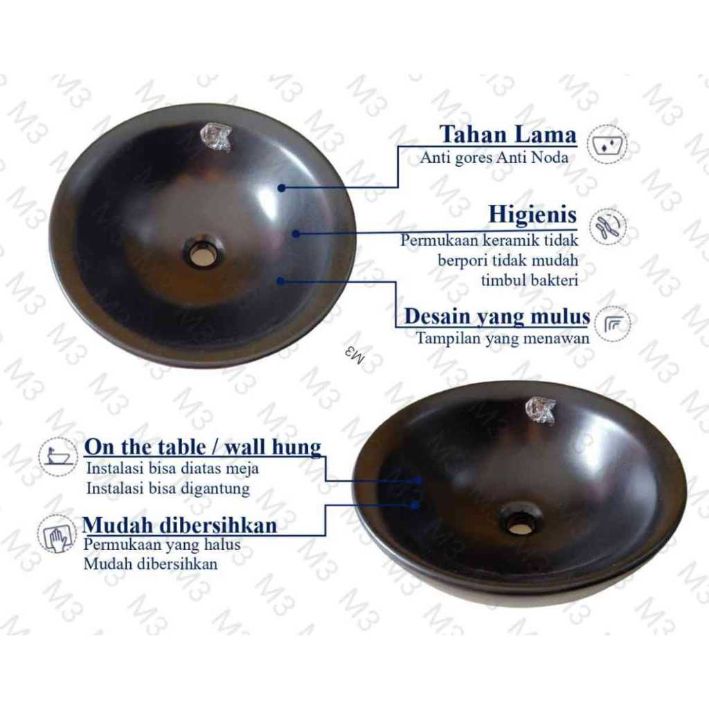 (REGULER) WASTAFEL KERAMIK K26 / WASTAFEL CUCI TANGAN / WASTAFEL HITAM ABU