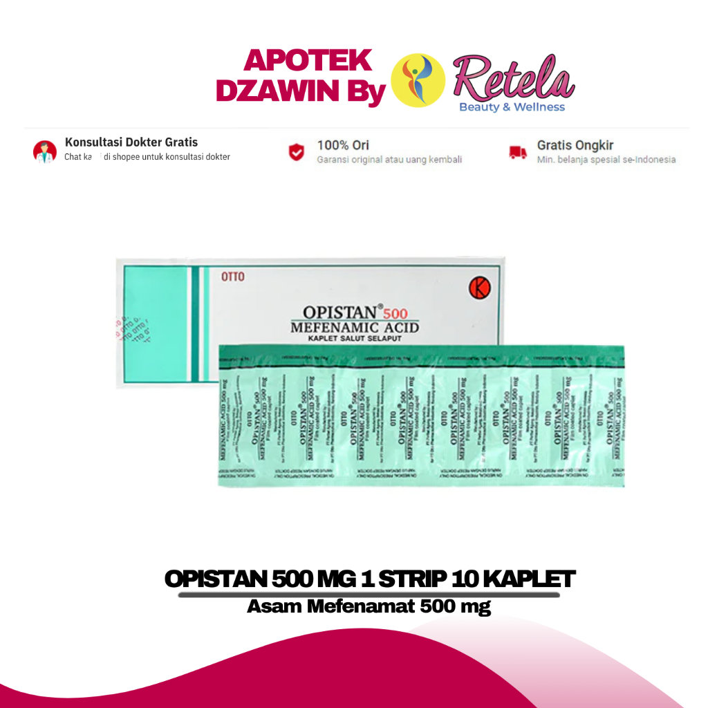 OPISTAN 500 MG 10 KAPLET ( ASAM MEFENAMAT 500 MG )