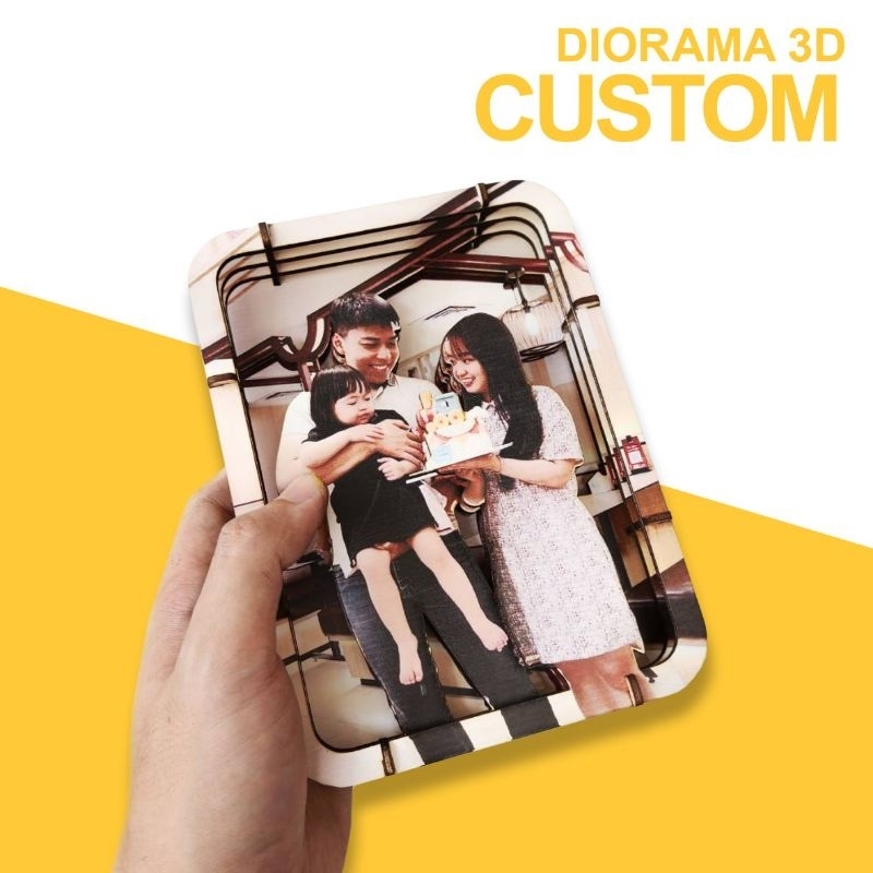Hadiah Pigura Foto 3D Souvenir Custom (PIGURA FOTO 3D)