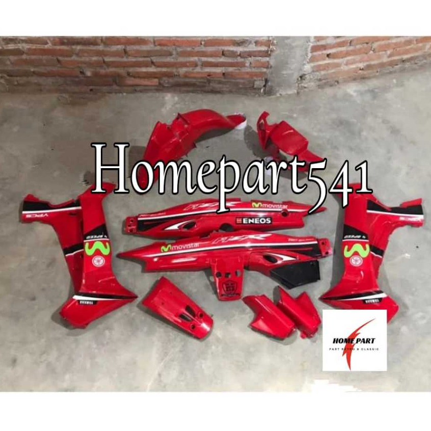 FULL BODY HALUS YAMAHA FIZ R FIZR MOVISTAR SET STRIPING WARNA MERAH