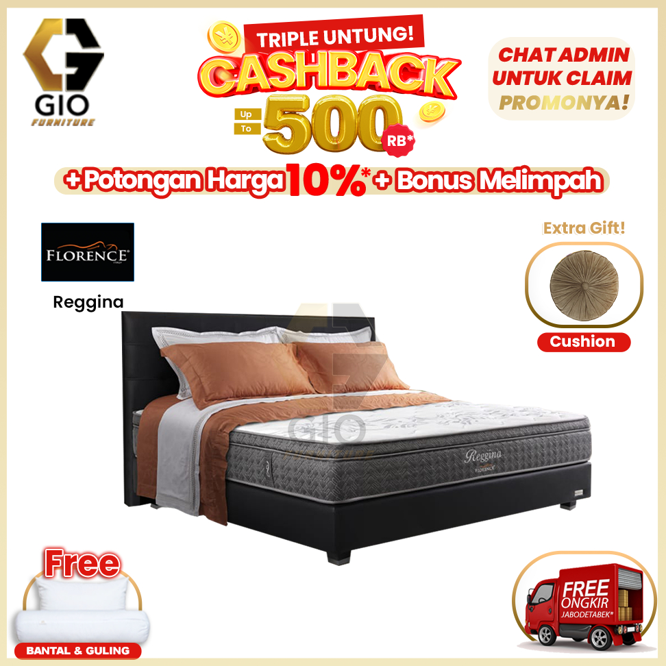 Kasur Florence Reggina / Florence Springbed Reggina (Full Set Mattress + Divan + Headboard + Bonus )
