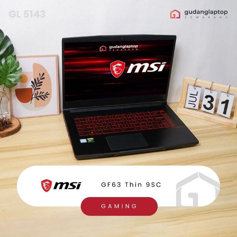 MSI GF63 Thin 9SC Core i7-9750H 8/512 Nvidia GTX 1650 | GL5143