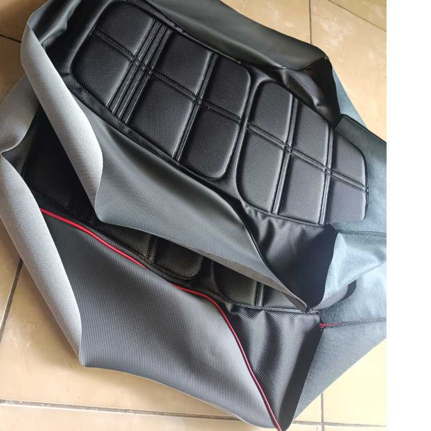 SARUNG COVER KULIT JOK YAMAHA RX KING TAHU-timbul tahu-tebal-empuk-jok king- kulit jok rx king abu