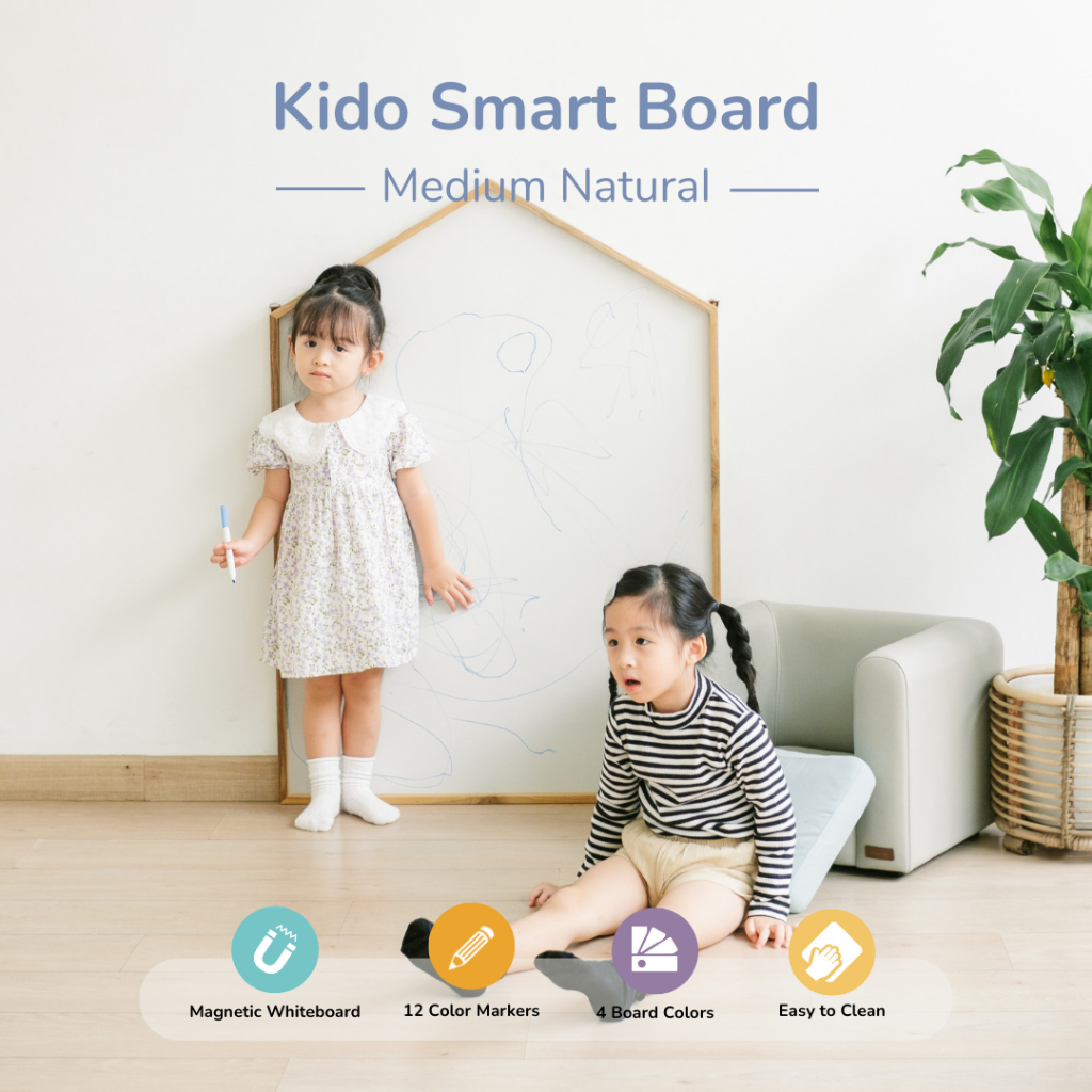 

[MEDIUM] Natural Wooden Frame - Magnetic Kido Smart Board