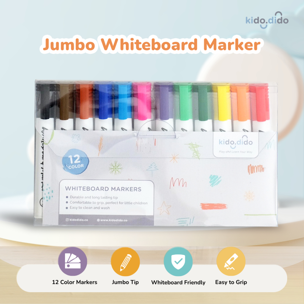 

Jumbo Whiteboard Marker 12 Colors for Kido Smart Board