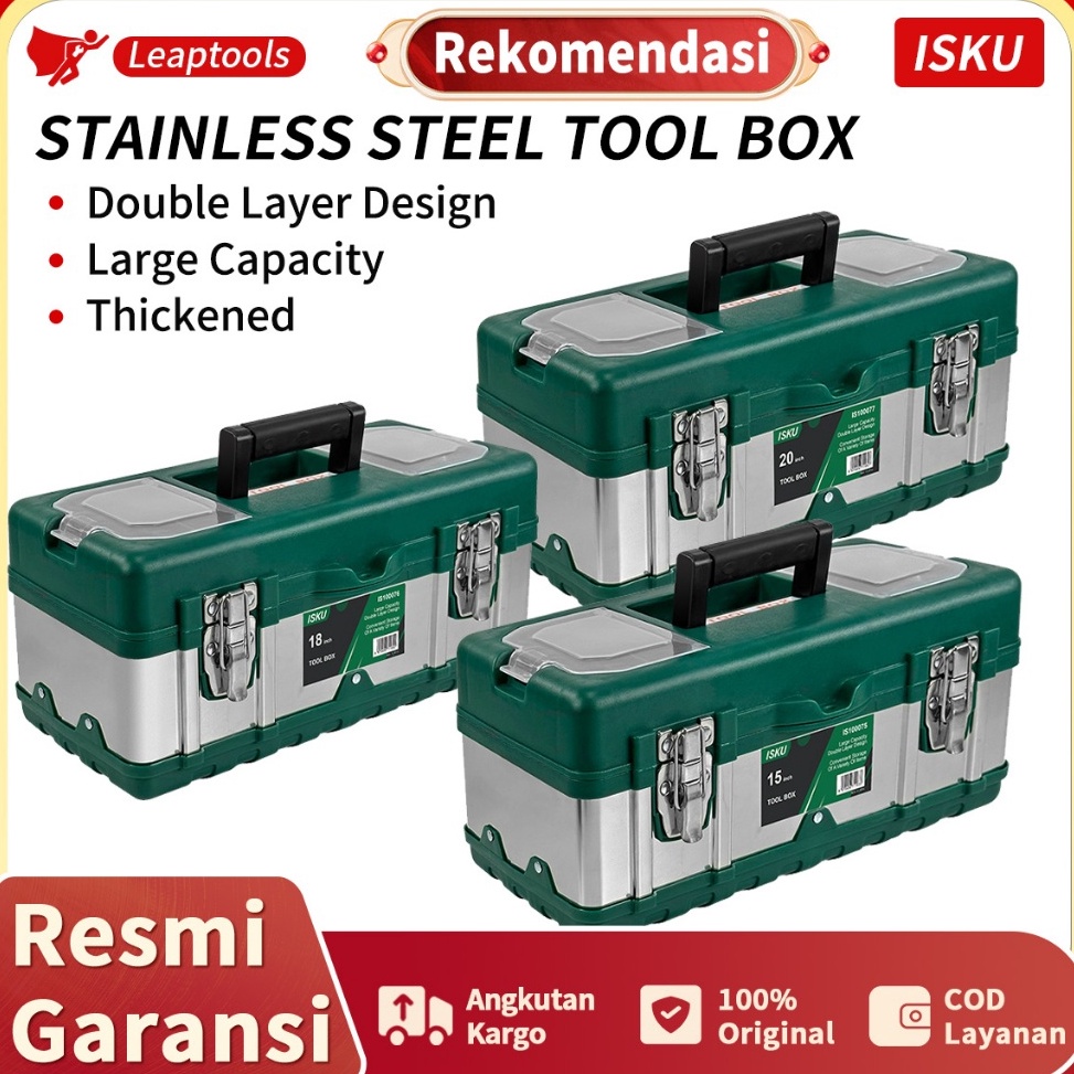 Laris LQu Isku Tool Box Besar 2 Inch Kotak Perkakas Stainless Besar 152 Inch Box Perkakas Tool Box