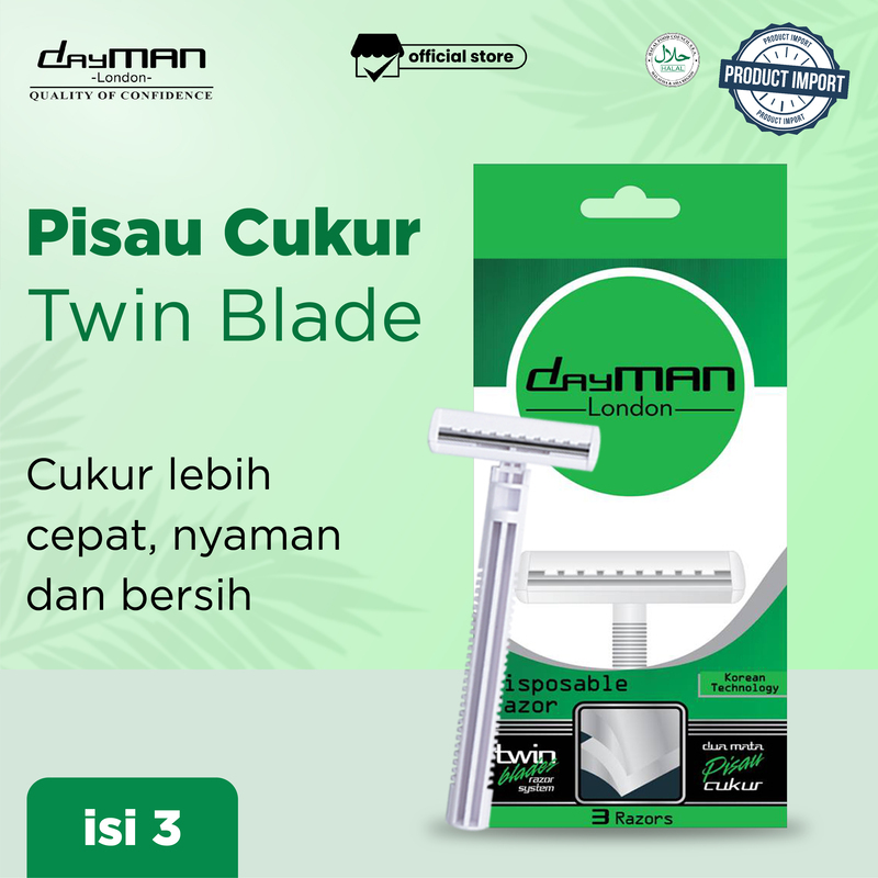 Pisau Cukur Dayman Razor Twin Blade (With Lubricant) 3 pcs