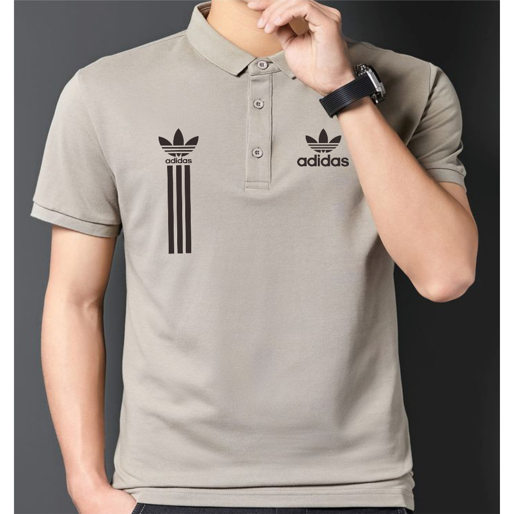 POLO kerah Adidas Bunga Kirka Text Hitam / Kaos Polo Kerah / Tshrit Kaos Kerah Dewasa Kaos Wangki Pr