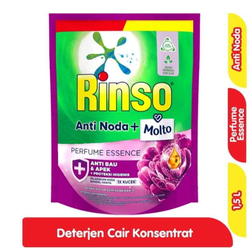 Rinso Molto Cair Anti Noda Perfume Essence Deterjen Cair 1.5 Liter