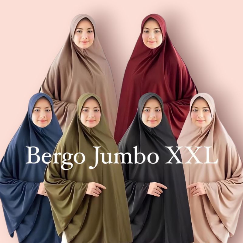 Hijab Instan Jumbo Khimar Syar'i / Bergo Hamidah XXL Spandek Jersey Premium / Hijab Mukena / Hijab J