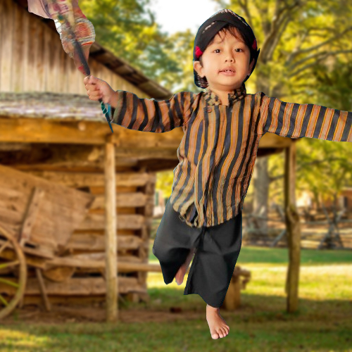 Surjan Lurik Anak / Baju Lurik Jawa Bayi Bahan Tenun Asli / Baju Anak laki2