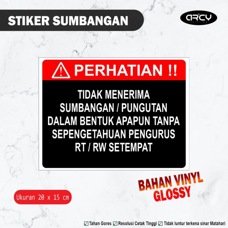 

Stiker tidak menerima Sumbangan Stiker Waterproof