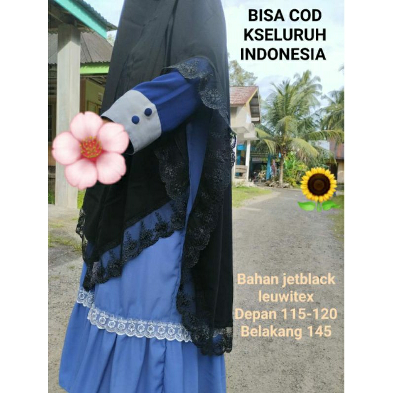 Khimar jumbo full renda. jetblack