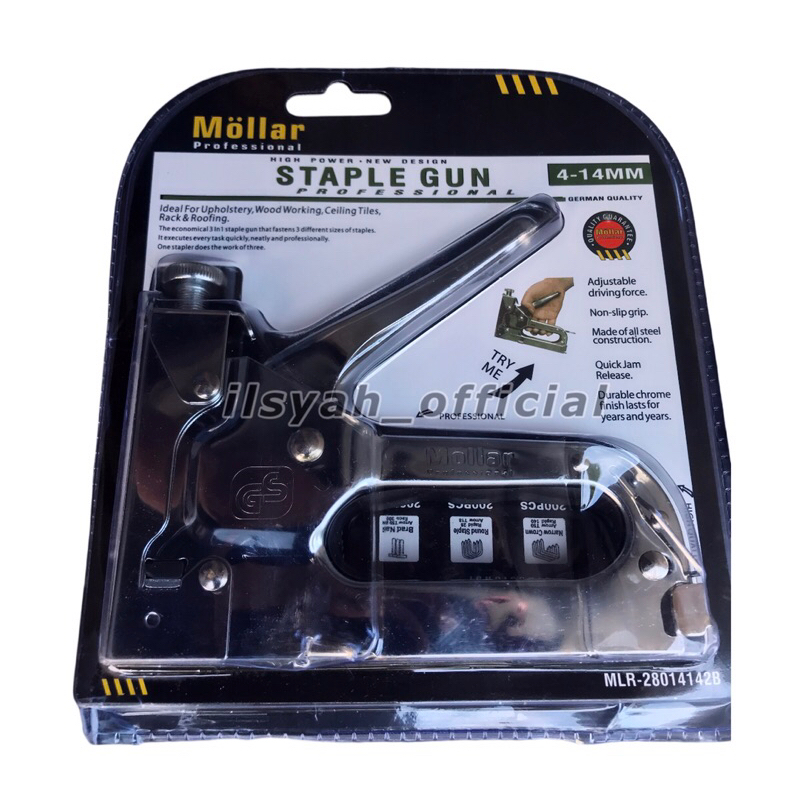 

MOLLAR Staples Gun Tacker 3 in 1 - Stapler Jok Tembak Hekter 3 Way