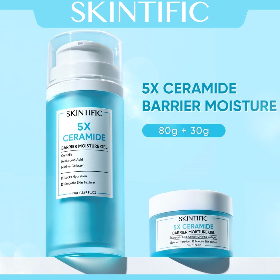 BPOM 1 Ori 2PCS SKINTIFIC 5X Ceramide Barrier Repair Moisture Gel 3g Kulit Sensitif Skintific Moistu