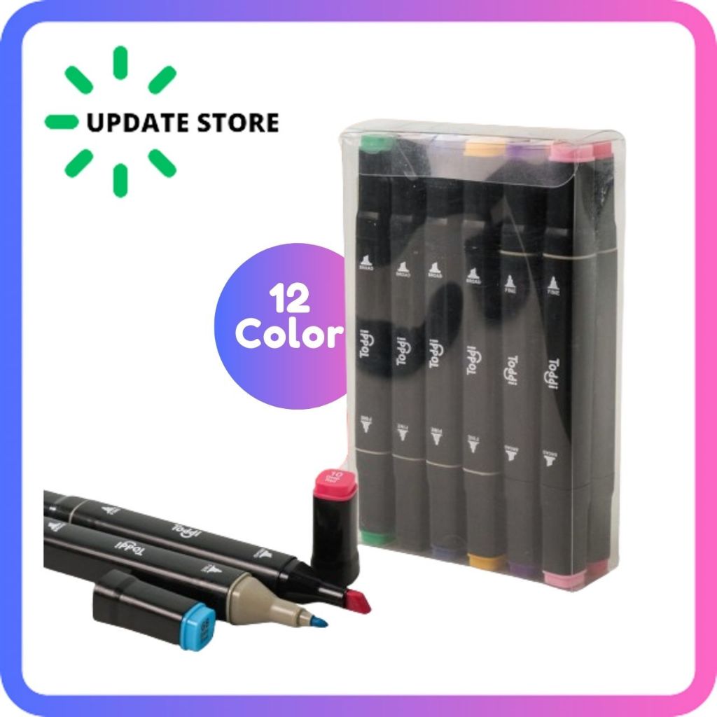 

Spidol Dual Side Art Sketch Marker Drawing Set 12 Color - T12 Multi-Color
