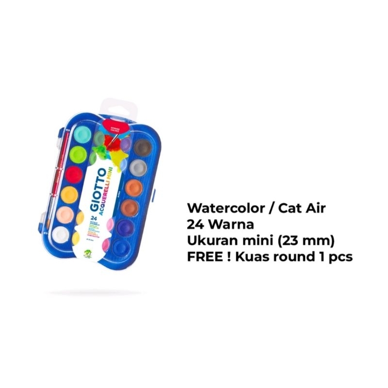 

Giotto Mini Watercolor 23 mm | Cat Air Mini 24 Warna