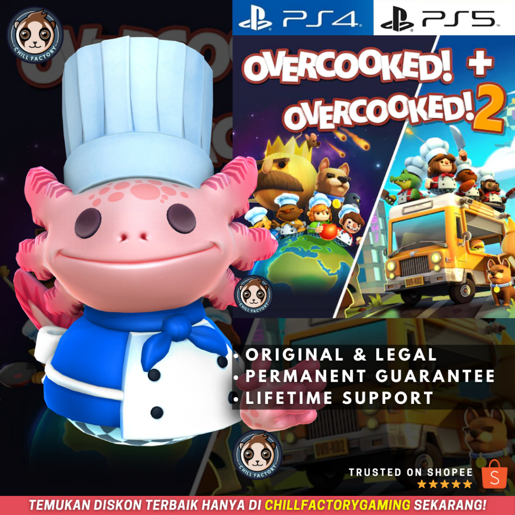 Overcooked + Overcooked 2 BUNDLE 2 GAMES PS4 PS5