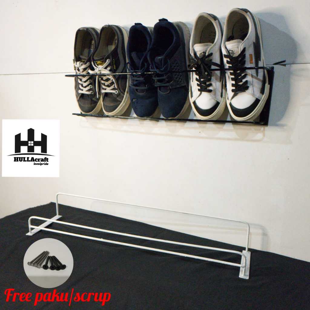 Rak besi sepatu sandal tempel dinding rak gantungan tempat sepatu dinding